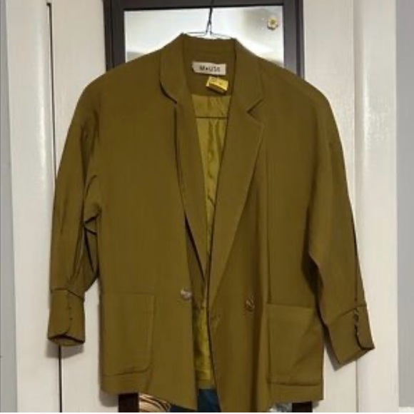 Muse Jackets & Blazers - Muse Olive-Tone Single-Button Blazer